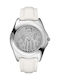 Marc Ecko Ανδρικό Ρολόι 44mm Μπαταρίας με Λευκό Δερμάτινο Λουράκι