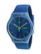 Swatch SUON700 Watch Battery with Blue Rubber Strap SUON700