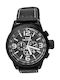TW Steel Ceas Barbati 47mm Cronograf Baterie cu Curea din Piele Neagră