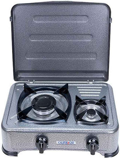 Calfer Gas CFO-2M Liquid Gas Countertop Double Burner White