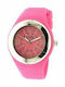 Oxette Damenuhr Batterie mit Rosa Gummiarmband
