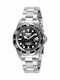 Invicta Pro Diver Herrenuhr 37mm Batterie mit Silber Metallarmband