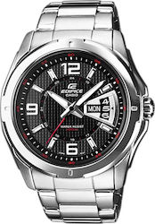 Casio Edifice Ρολόι Μπαταρίας με Ασημί Μεταλλικό Μπρασελέ