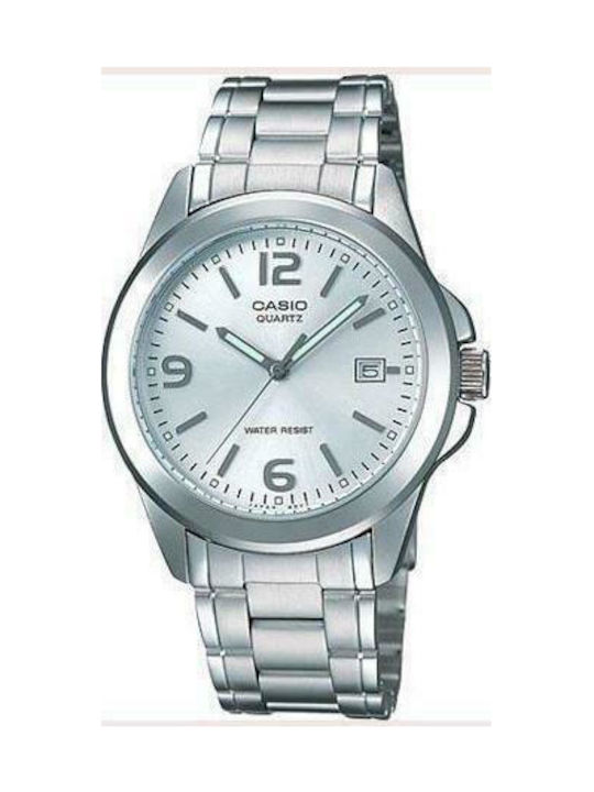 Casio Watch Battery with Silver Metal Bracelet MTP-1215A-7A