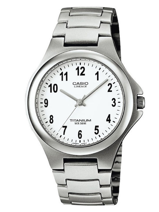 Casio Ανδρικό Ρολόι 39mm Μπαταρίας με Ασημί Μεταλλικό Μπρασελέ