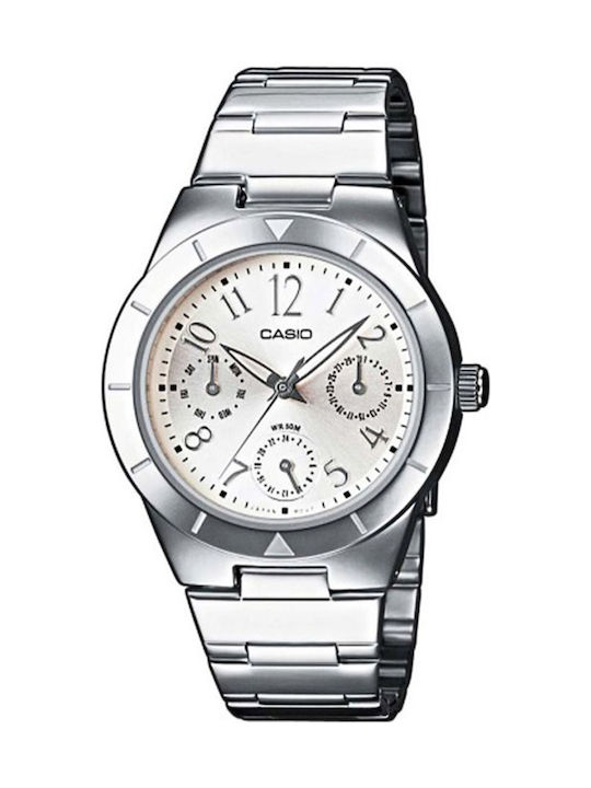 Casio Chronograph Watch with Metal Bracelet Silver LTP-2069D-7A2VDF