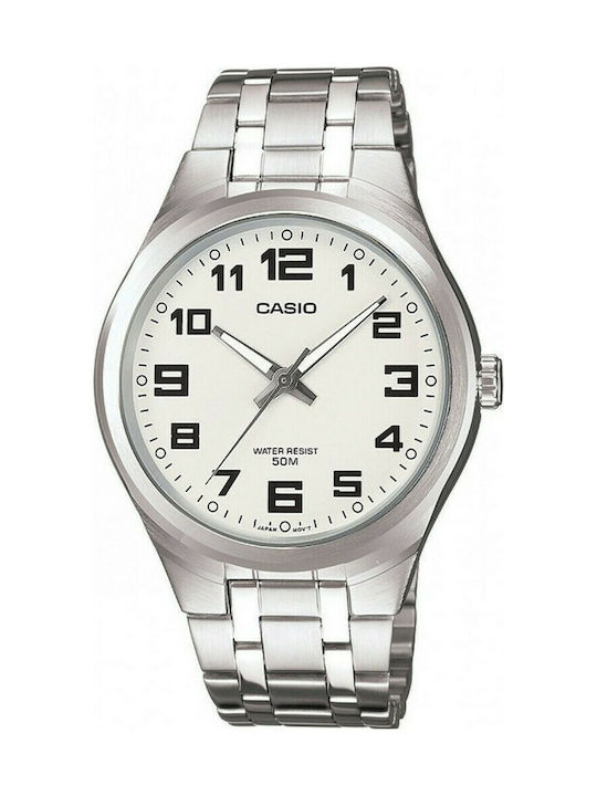 Casio MTP-1310-D7BVE Watch Battery with Silver Metal Bracelet