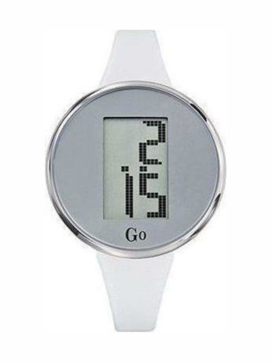 Go Girl Only Digital Women's Watch with White Leather Strap