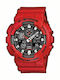 Casio G-Shock Analog/Digital Men's Watch 51mm Chronograph Battery with Red Rubber Strap