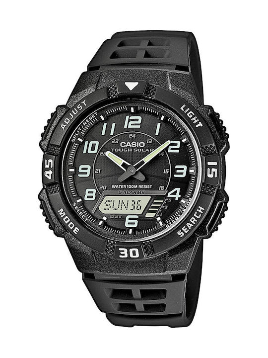 Casio Ceas Barbătesc 41mm Solar cu Curea din Cauciuc Neagră EF