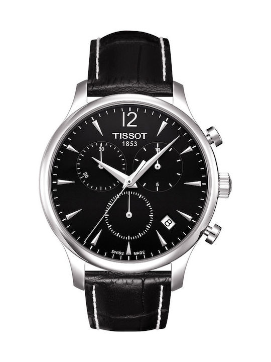 Tissot Tradition Watch Chronograph Battery with Black Leather Strap