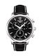 Tissot Tradition Ανδρικό Ρολόι 42mm Χρονογράφος Μπαταρίας με Μαύρο Δερμάτινο Λουράκι