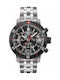 Tissot Ανδρικό Ρολόι 42mm Χρονογράφος Μπαταρίας με Ασημί Μεταλλικό Μπρασελέ