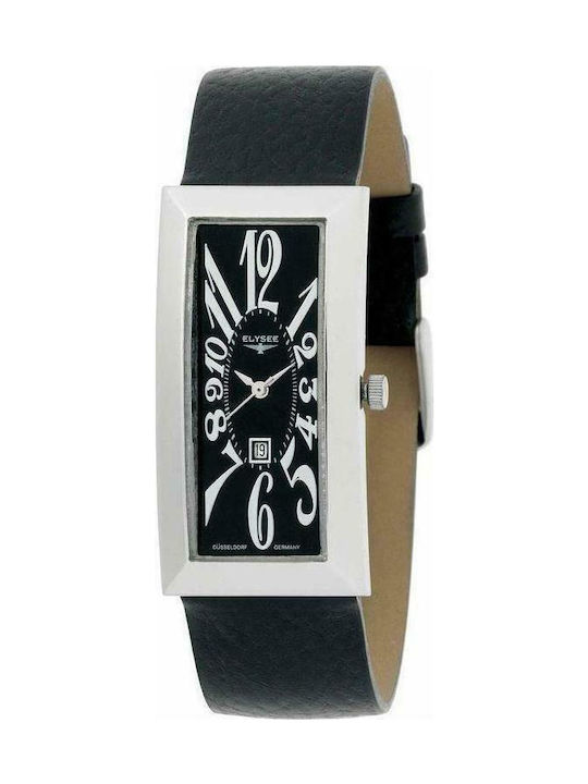 Elysee 60100 Watch with Black / Black Leather Strap 60100