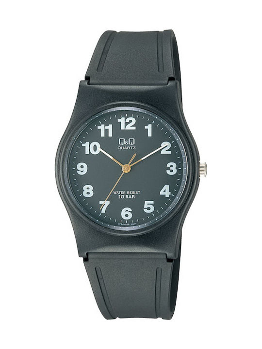 Q&Q Ανδρικό Ρολόι 33mm Μπαταρίας με Μαύρο Καουτσούκ Λουράκι