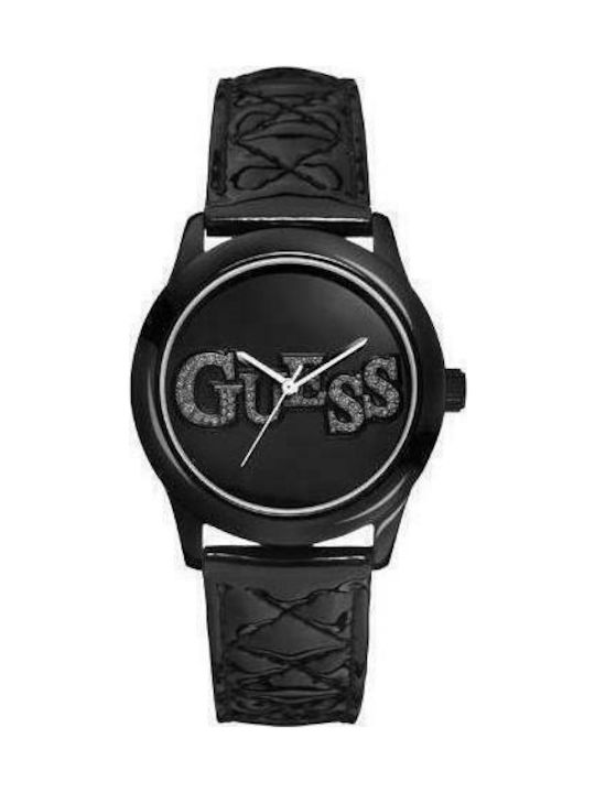 Guess Ceas cu Negru Curea de Piele