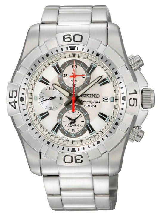 Seiko Ανδρικό Ρολόι 42mm Χρονογράφος Μπαταρίας ...