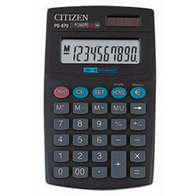 Citizen PE-570 Taschenrechner Herrenuhren 10 Ziffern in Schwarz Farbe