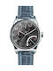 Cerruti Watch Chronograph Battery with Blue Leather Strap