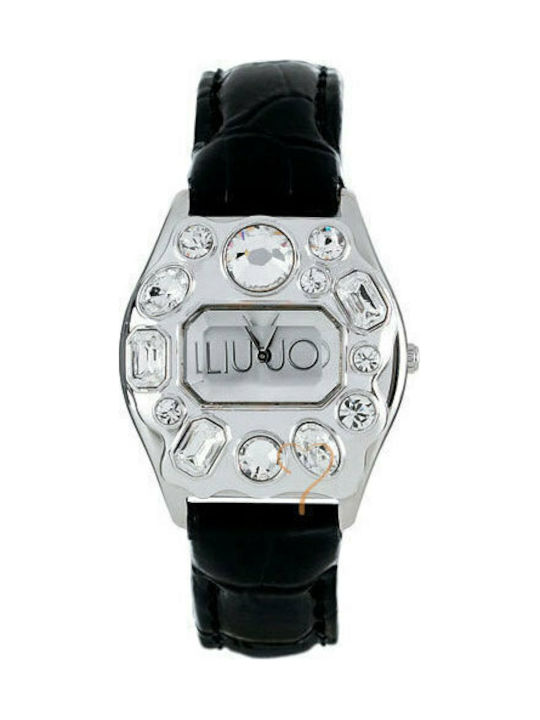 Liu Jo Matilda Crystal Lady White Dial Black Leather Strap TLJ092 Skroutz.gr