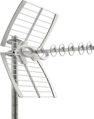 Fracarro Elika 790 LTE Outdoor TV Antenna (without power supply) White Connection via Coaxial Cable