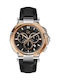 GC Watches Ανδρικό Ρολόι 44mm Χρονογράφος Μπαταρίας με Μαύρο Δερμάτινο Λουράκι