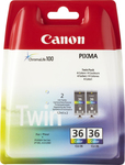 Canon CLI-36 Pachet de 2 cartușe de cerneală pentru imprimante InkJet Multiplu (culoare) (1511B018)