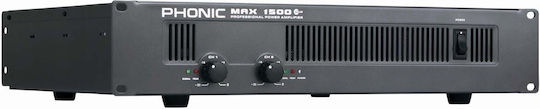 Phonic Max 1500 PLUS PA Power Amplifier 2 Channels 450W/4Ω 280W/8Ω Black