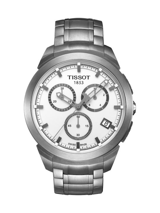 Tissot Часовник Хронограф Батерия с сребърен Ме...