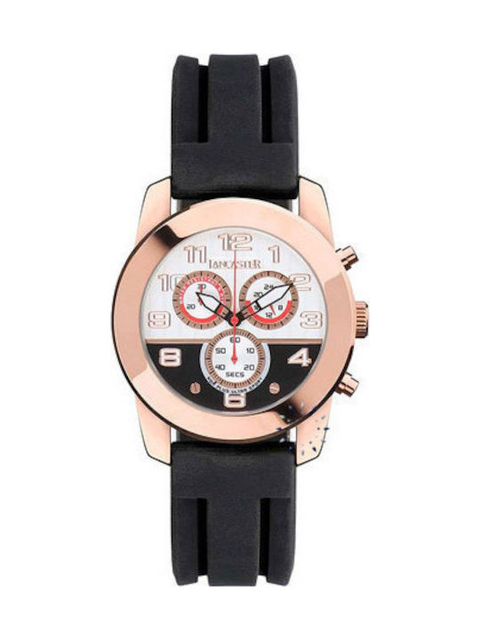 Lancaster Italia Women's Watch Chronograph with Black Rubber Strap Lancaster Italia Women's Watch Chronograph with Black Rubber Strap