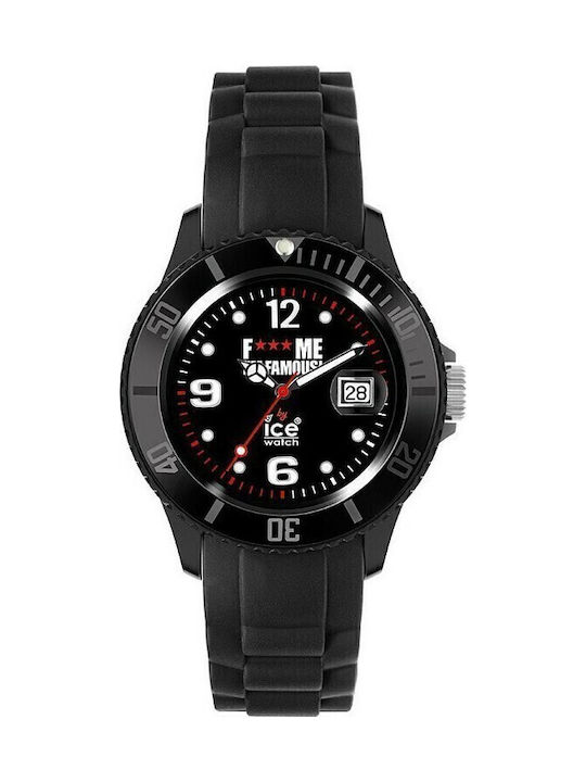 Ice Ανδρικό Ρολόι 43mm Μπαταρίας με Μαύρο Καουτσούκ Λουράκι