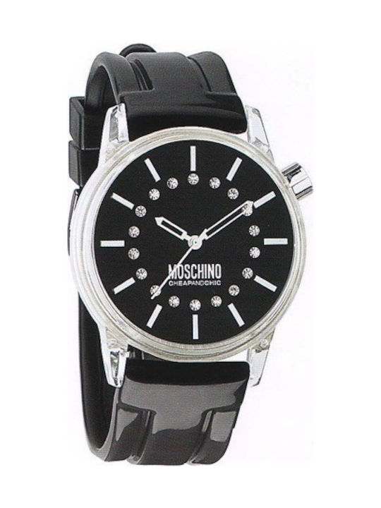 Moschino Ceas cu Negru Curea de Cauciuc