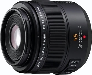 Panasonic Crop Camera Lens Leica DG Macro-Elmarit 45mm f/2.8 Mega OIS Standard / Macro for Micro Four Thirds (MFT) Mount Black