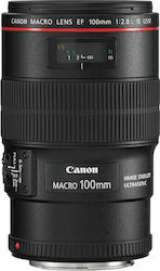 Canon Full Frame Φωτογραφικός Φακός 100mm f/2.8L IS USM Telephoto / Macro για Canon EF Mount Black