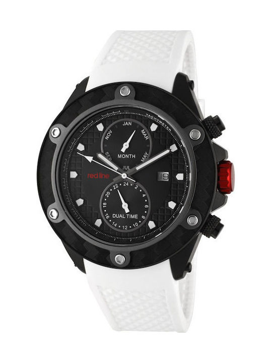 Redline RL-10119 Watch Chronograph Battery with White Rubber Strap