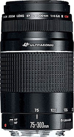 Canon Cadru complet Obiectiv Foto EF 75-300mm f/4-5.6 III USM Tele Zoom pentru Montura Canon EF Black