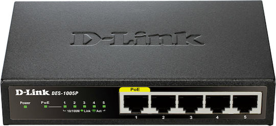 D-Link DES-1005P Unmanaged L2 PoE Switch with 5 Ethernet Ports