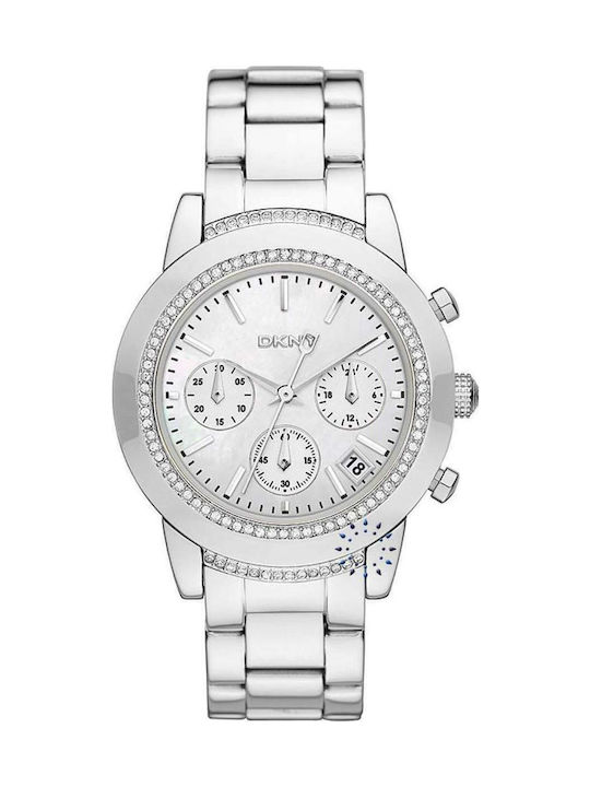 DKNY Watch Chronograph with Silver Metal Bracelet