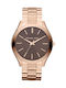 Michael Kors Runway Дамски Часовник 42mm Кварцов с Розово Златна Метална Верижка