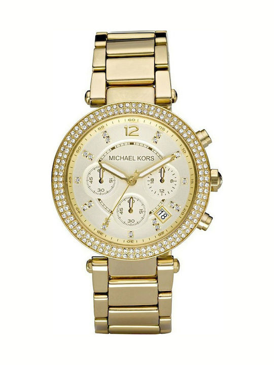 Michael Kors Parker Women's Watch Chronograph with Gold Metal Bracelet