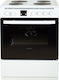 Finlux FLEM-60A Cooker 65lt with Enamel Hobs W60cm. White