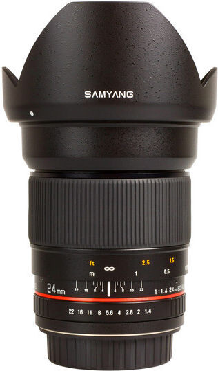 Samyang Full Frame Camera Lens 24mm f/1.4 ED AS UMC Fixed for Nikon F Mount Black