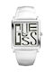 Guess W75022L2 Watch with White Leather Strap W75022L2