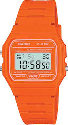 Casio Ψηφιακό Ρολόι Μπαταρίας με Πορτοκαλί Καουτσούκ Λουράκι