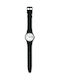 Swatch Ανδρικό Ρολόι 34mm Μπαταρίας με Μαύρο Καουτσούκ Λουράκι