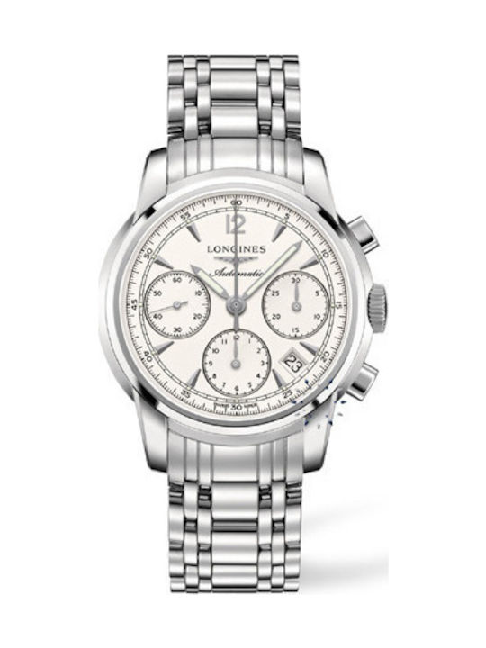 Longines L27524726 Ceas Cronograf Automat cu Argint Brățară metalică