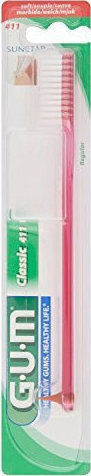 GUM Classic 411 Regular Manual Toothbrush Soft Pink 1pcs