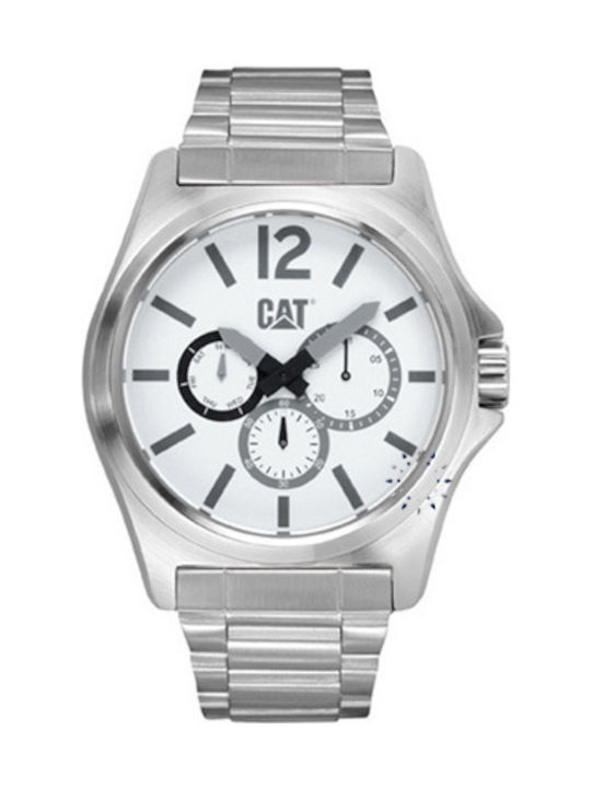 CAT Watch Chronograph Battery with Silver Metal Bracelet