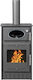 Alfatherm AL-02 Metallic Wood Stove with Oven 15kW Black