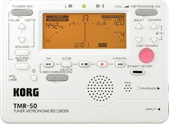 Korg Chromatic Tuner / Metronome TMR-50 TMR-50-PW in White Color